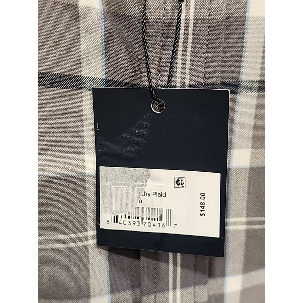 NWT Mizzen and Main Button Down Shirt Mens S, Trim Plaid‎ Pocket GRAY MSRP $148 - Picture 4 of 9